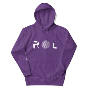 NEW - ROL Unisex Purple Hoodie w Fish on Back